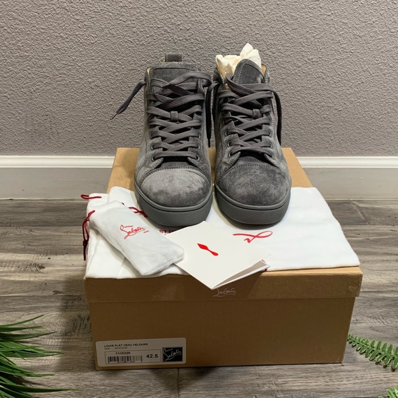 grey suede christian louboutin mens